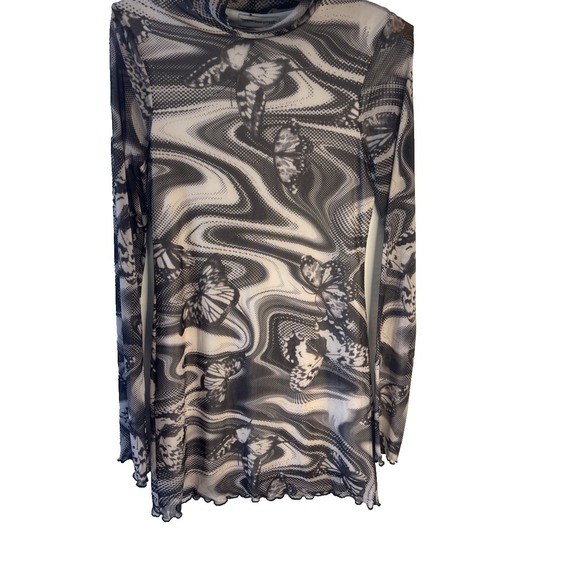 Urban Outfitters Dresses & Skirts - Y2K Style Urban Outfitters Rave Butterfly Techno Dress Women M Gray Coquette‎
